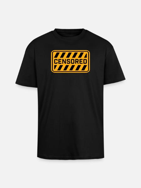 Censored Funny Statement Freedom Logo - Unisex Oversized Heavyweight T-shirt - black