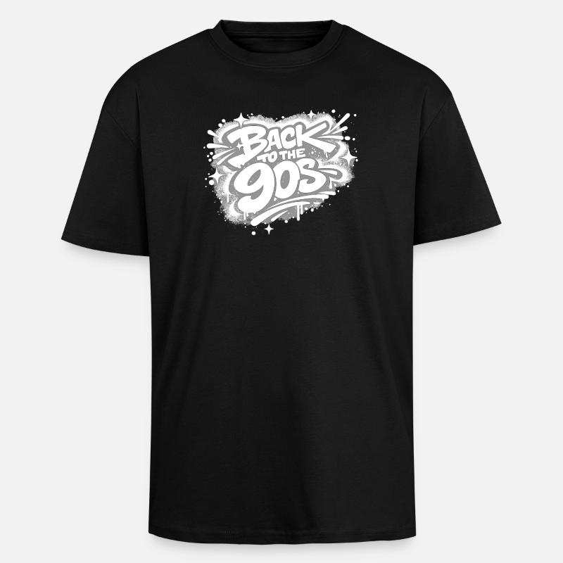 Back to the 90s Graffiti - Oversized Heavyweight Unisex T-Shirt - Schwarz