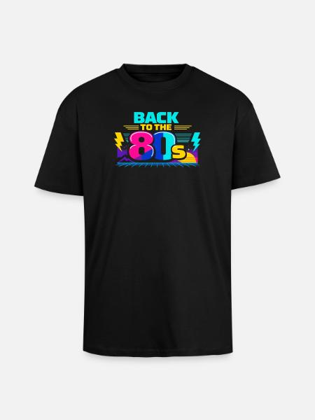 Back to the 80s Neon - Unisex Oversized Heavyweight T-shirt - black