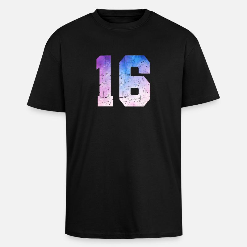 Ausgabe 16 – 16. Jubiläumsgeschenk - Oversized Heavyweight Unisex T-Shirt - Schwarz