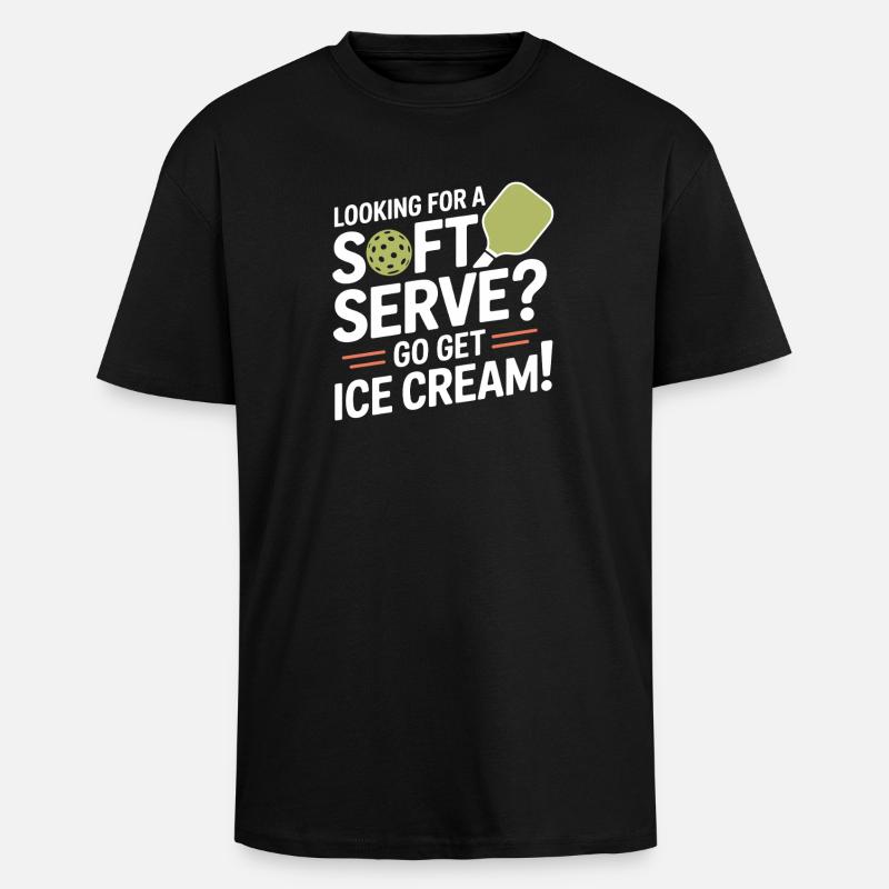 Giocatore di pickleball in cerca di un Dinking su Soft Serve - T-shirt unisex oversize pesante - nero