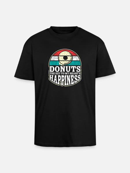 Restauration rapide en donuts - T-shirt unisexe oversize épais - noir