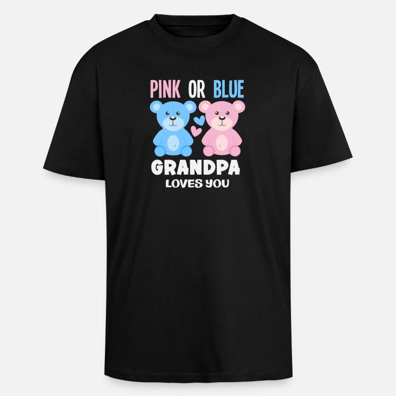 Pink Oder Blau Opa Liebt Dich - Oversized Heavyweight Unisex T-Shirt - Schwarz