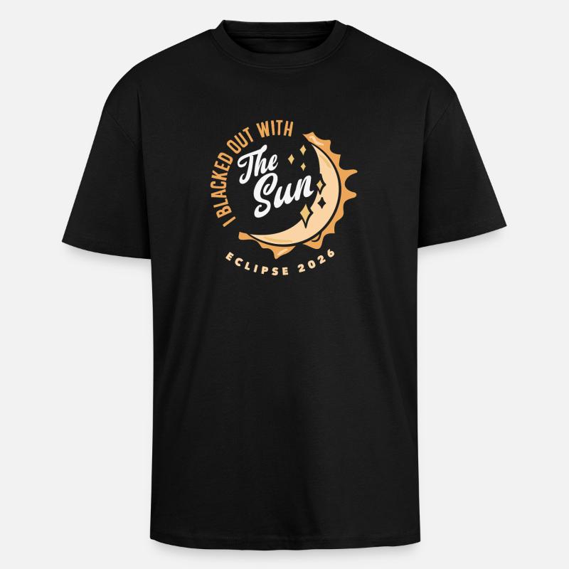 Solar eclipse 2026, August 12 - Unisex Oversized Heavyweight T-shirt - black