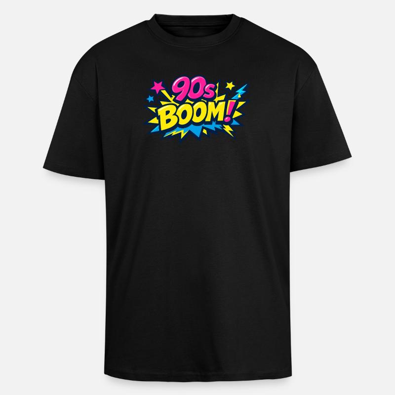 90s Boom Comic Explosion - Unisex Oversized Heavyweight T-shirt - black