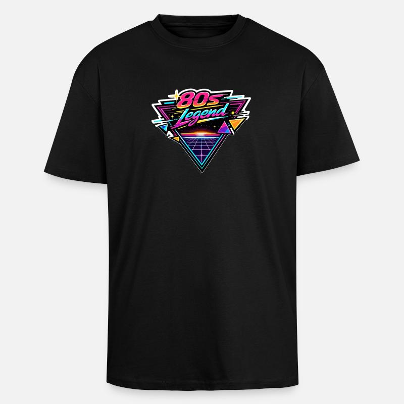 80s Legend Neon Retro - Oversized Heavyweight Unisex T-Shirt - Schwarz
