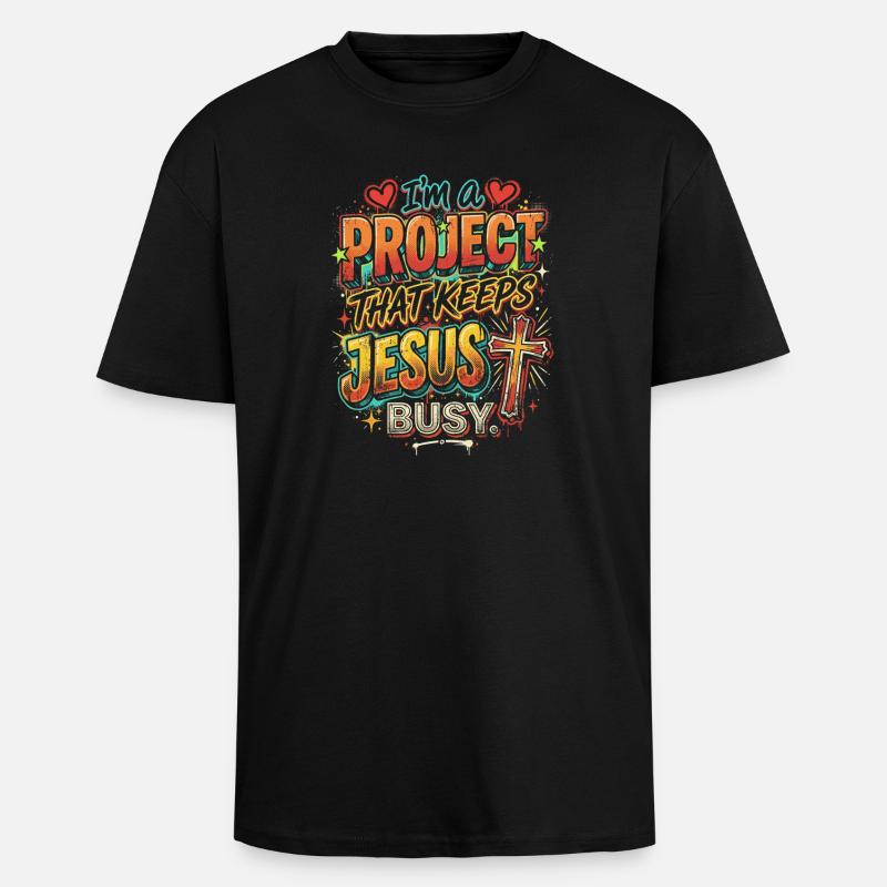 Project that occupies Jesus - Unisex Oversized Heavyweight T-shirt - black