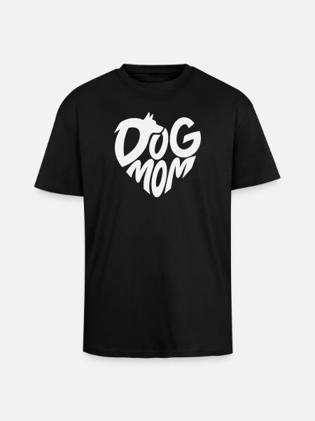 Hundemama Herz-Design mit Hundemotiv - Oversized Heavyweight Unisex T-Shirt - Schwarz