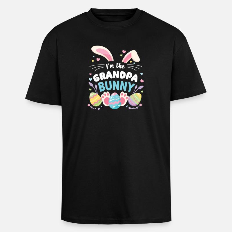 Je suis Papi Lapin Sweet - T-shirt unisexe oversize épais - noir