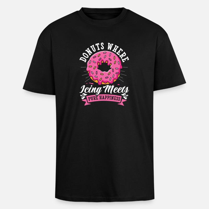 Restauration rapide en donuts - T-shirt unisexe oversize épais - noir