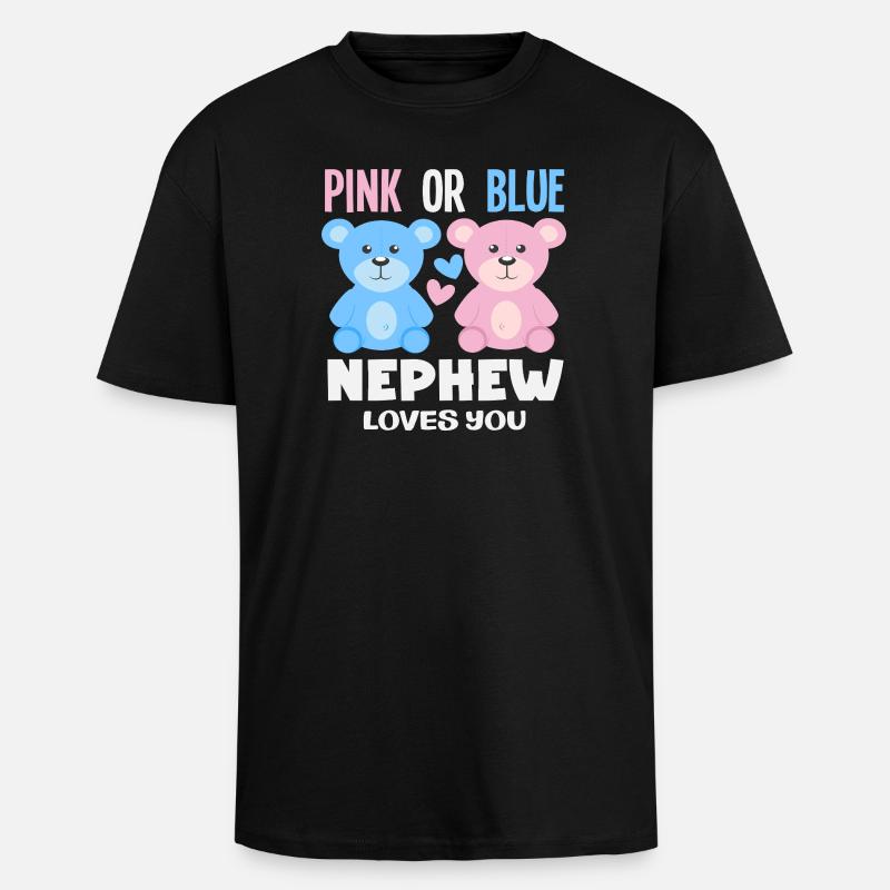 Pink Oder Blau Neffe Liebt Dich - Oversized Heavyweight Unisex T-Shirt - Schwarz
