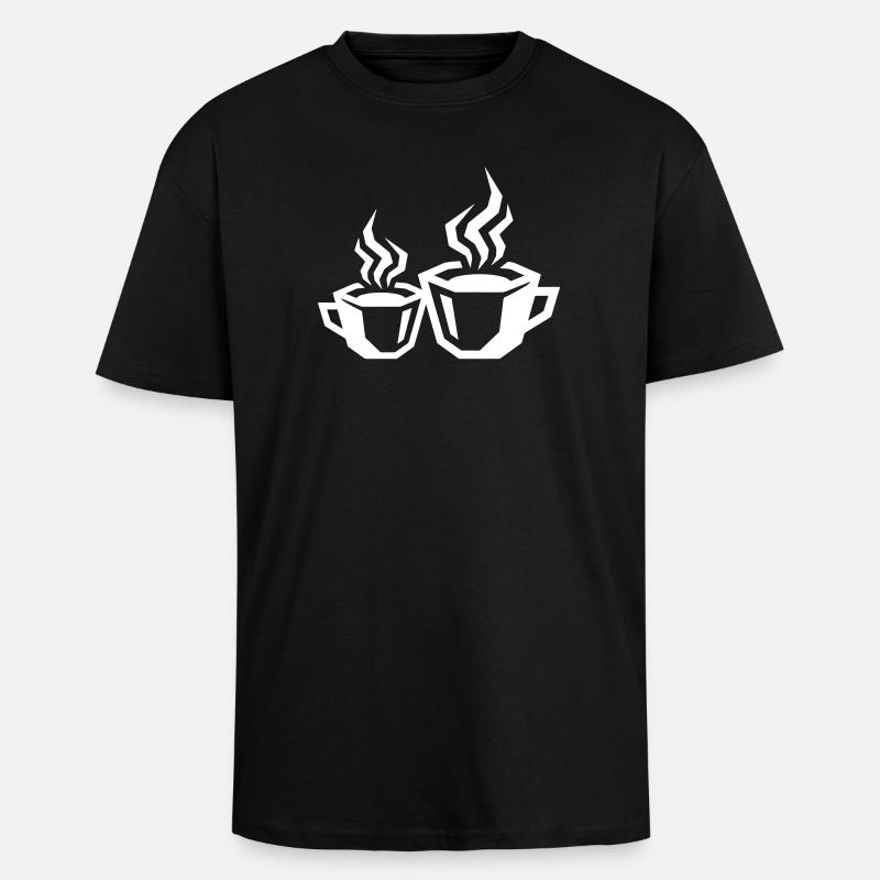 kaffee symbol coffee - Oversized Heavyweight Unisex T-Shirt - Schwarz