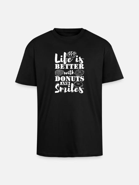 Restauration rapide en donuts - T-shirt unisexe oversize épais - noir