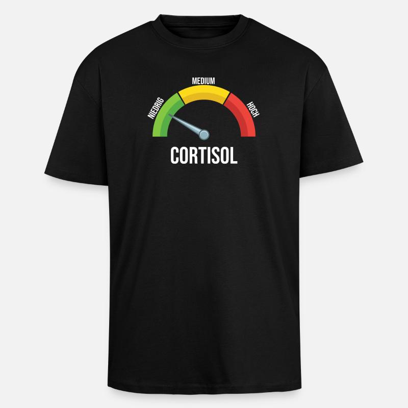 Cortisol Meter - Unisex Oversized Heavyweight T-shirt - black