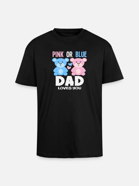 Pink Oder Blau Papa Liebt Dich - Oversized Heavyweight Unisex T-Shirt - Schwarz