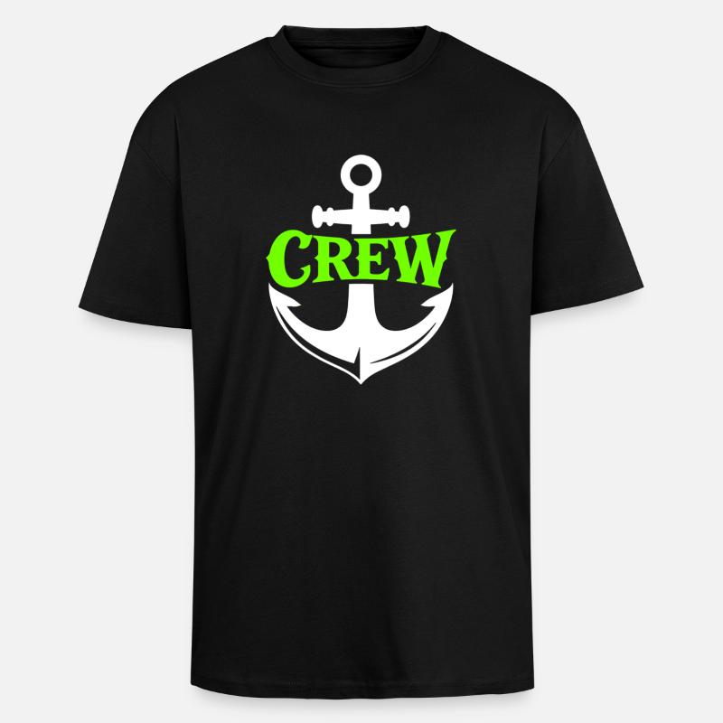 Motif de l’équipe d’ancre néon - T-shirt unisexe oversize épais - noir