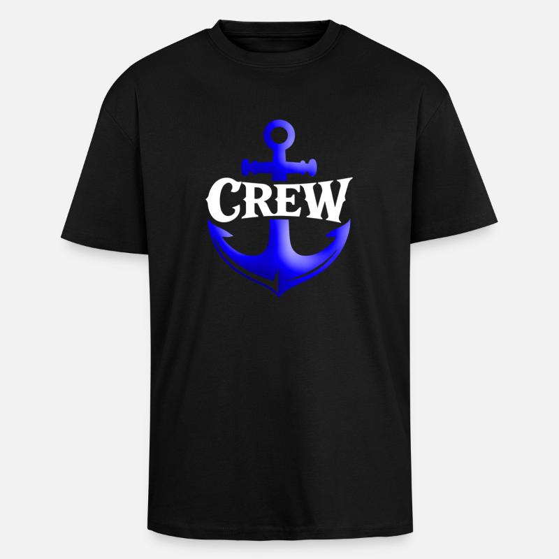 Ankercrew Schriftzug - Oversized Heavyweight Unisex T-Shirt - Schwarz