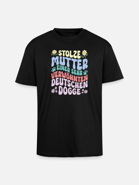 Stolze Hundemama einer Dogge - Oversized Heavyweight Unisex T-Shirt - Schwarz