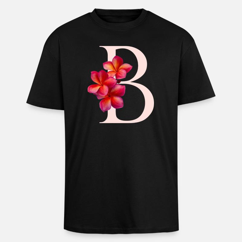 Fleur B - T-shirt unisexe oversize épais - noir
