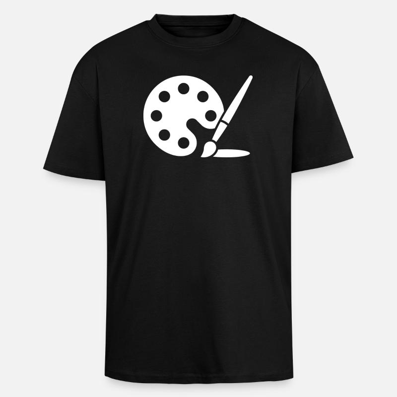 Malerei, Farbpalette, Pinsel, Kunst Symbol - Oversized Heavyweight Unisex T-Shirt - Schwarz