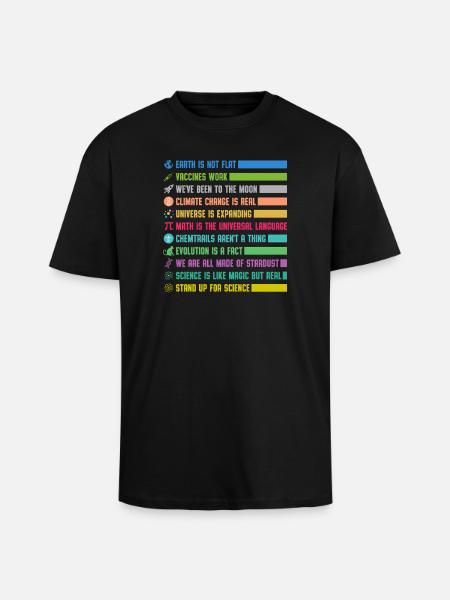 Bunte Wissenschafts Statements - Oversized Heavyweight Unisex T-Shirt - Schwarz
