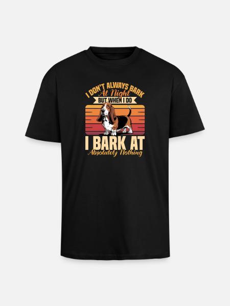 Funny Dog Breed Basset Hound - Unisex Oversized Heavyweight T-shirt - black