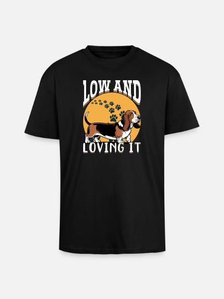Funny Dog Breed Basset Hound - Unisex Oversized Heavyweight T-shirt - black