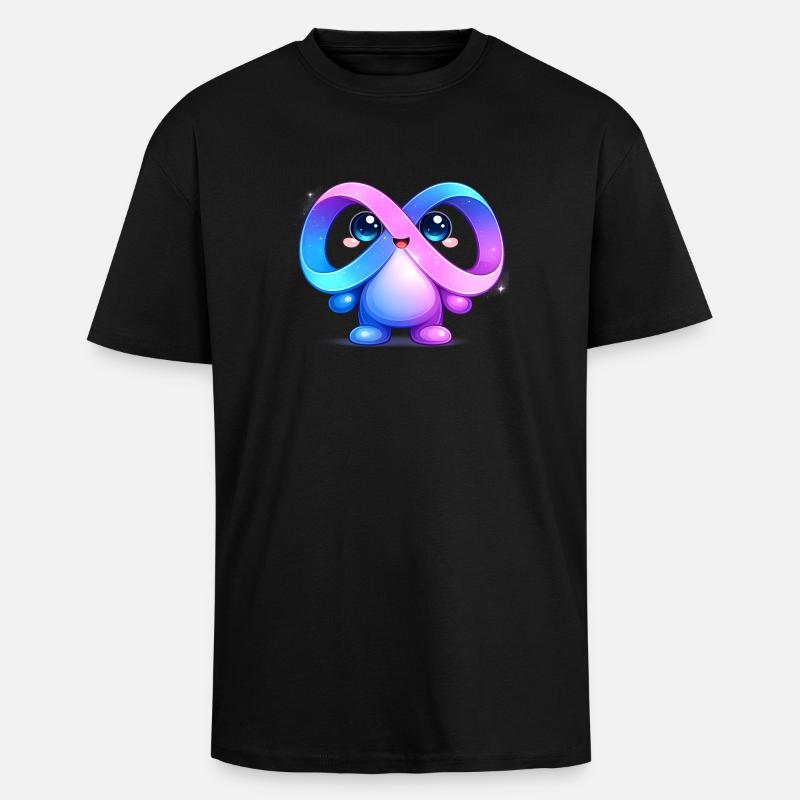 Cute Meta Infinity Mascot Sticker - Unisex Oversized Heavyweight T-shirt - black