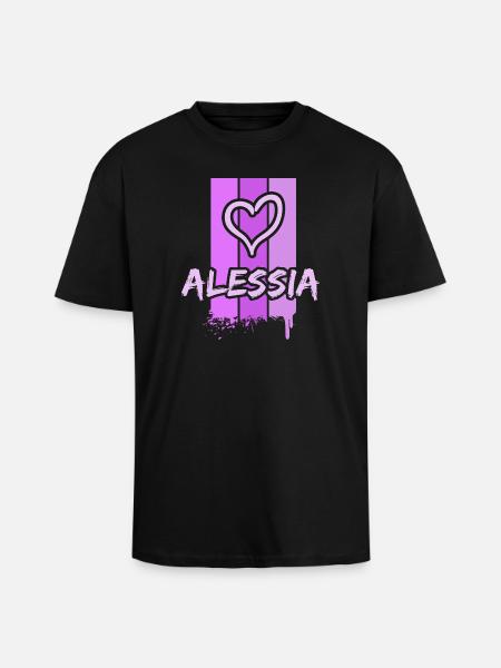 Geschenkidee Alessia - Oversized Heavyweight Unisex T-Shirt - Schwarz
