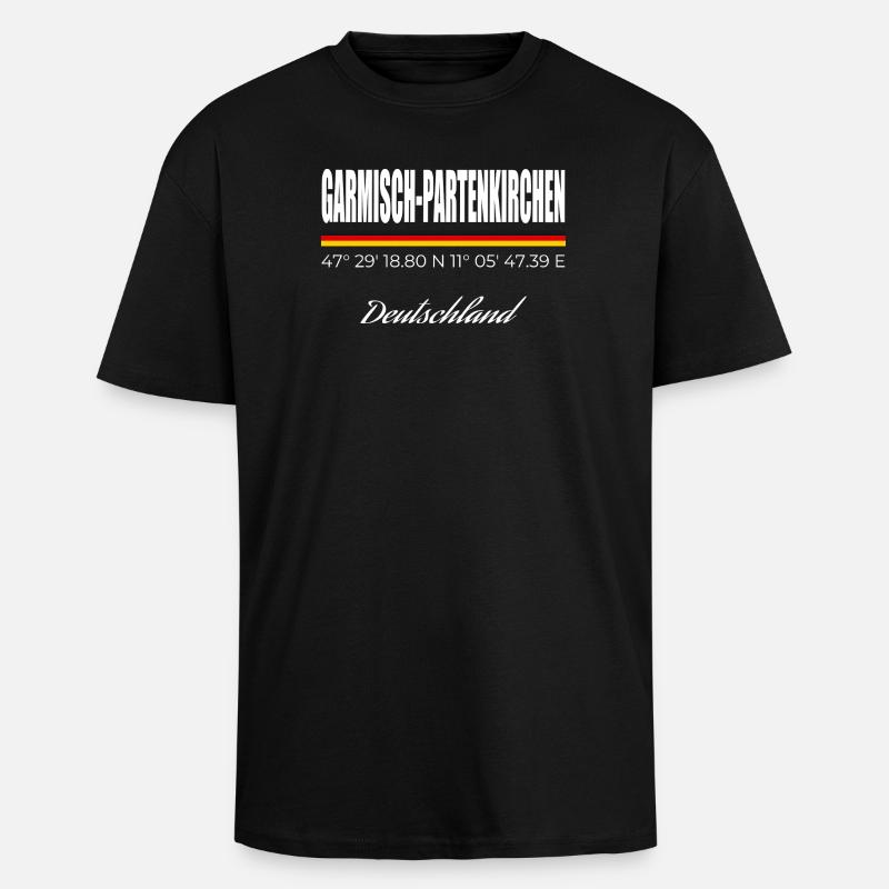 Garmisch-Partenkirchen - T-shirt unisexe oversize épais - noir