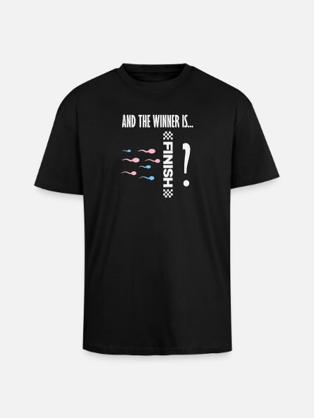 And the winner is sperm race funny - Unisex Oversized Heavyweight T-shirt - black
