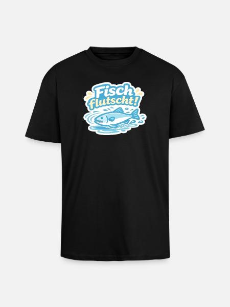 Fisch flutscht! Cartoon-Sticker - Oversized Heavyweight Unisex T-Shirt - Schwarz