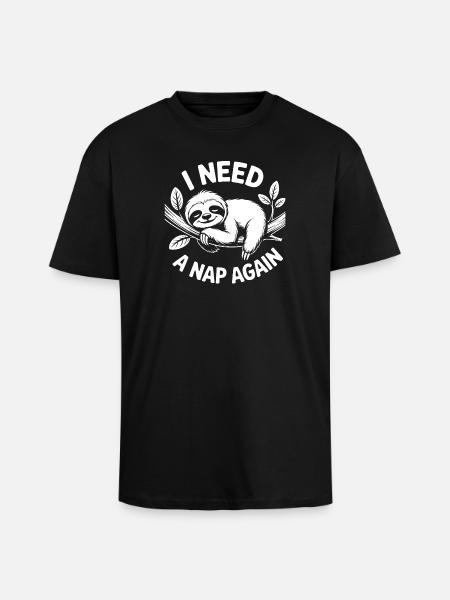 Nap Again Mood - Oversized Heavyweight Unisex T-Shirt - Schwarz