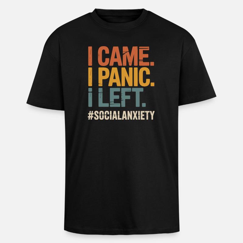 Introvertiertes Problem Lustiger Sozialfreak - Oversized Heavyweight Unisex T-Shirt - Schwarz