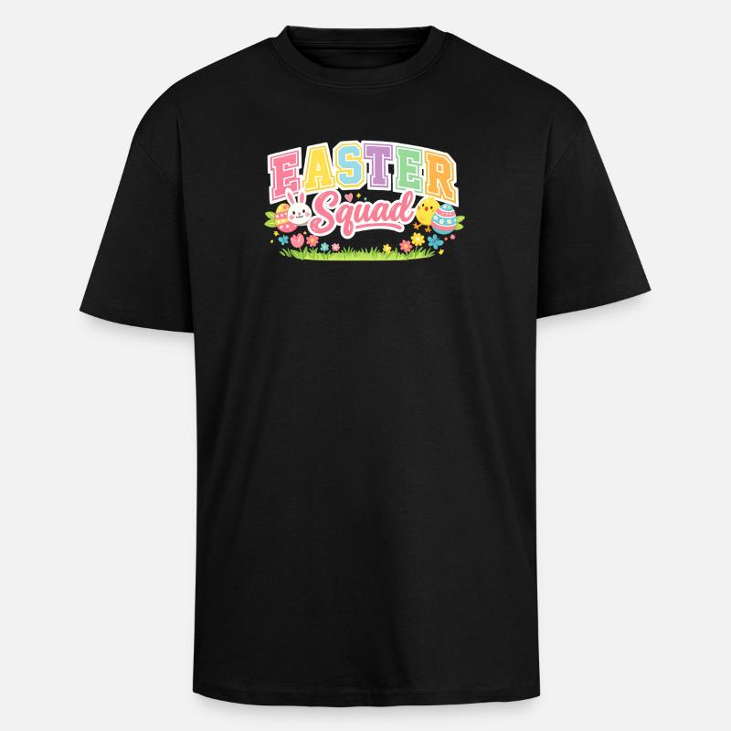Easter Squad Egg Hunt - Unisex Oversized Heavyweight T-shirt - black