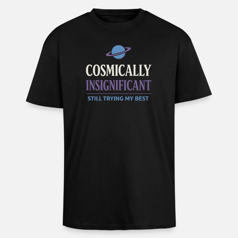 Existential humor, nihilism, humor, - Unisex Oversized Heavyweight T-shirt - black