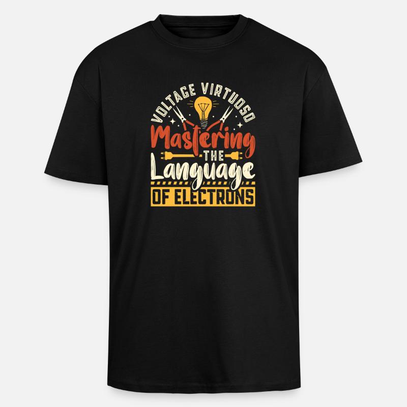 Electrician, Electronics Technician, Electrician - Unisex Oversized Heavyweight T-shirt - black