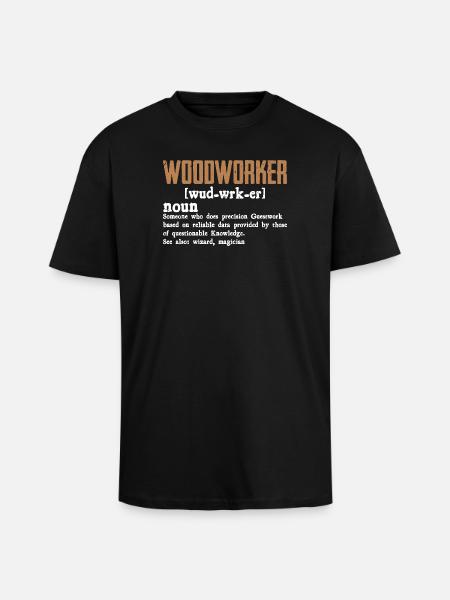 Rustikales Holzwerker Typo-Design - Oversized Heavyweight Unisex T-Shirt - Schwarz