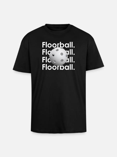 Floorball Graphic - Unisex Oversized Heavyweight T-shirt - black