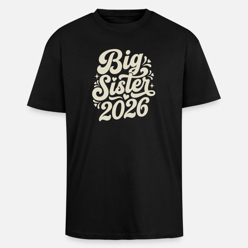 Große Schwester 2026 Script-Design - Oversized Heavyweight Unisex T-Shirt - Schwarz