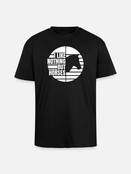 I like horses - Unisex Oversized Heavyweight T-shirt - black
