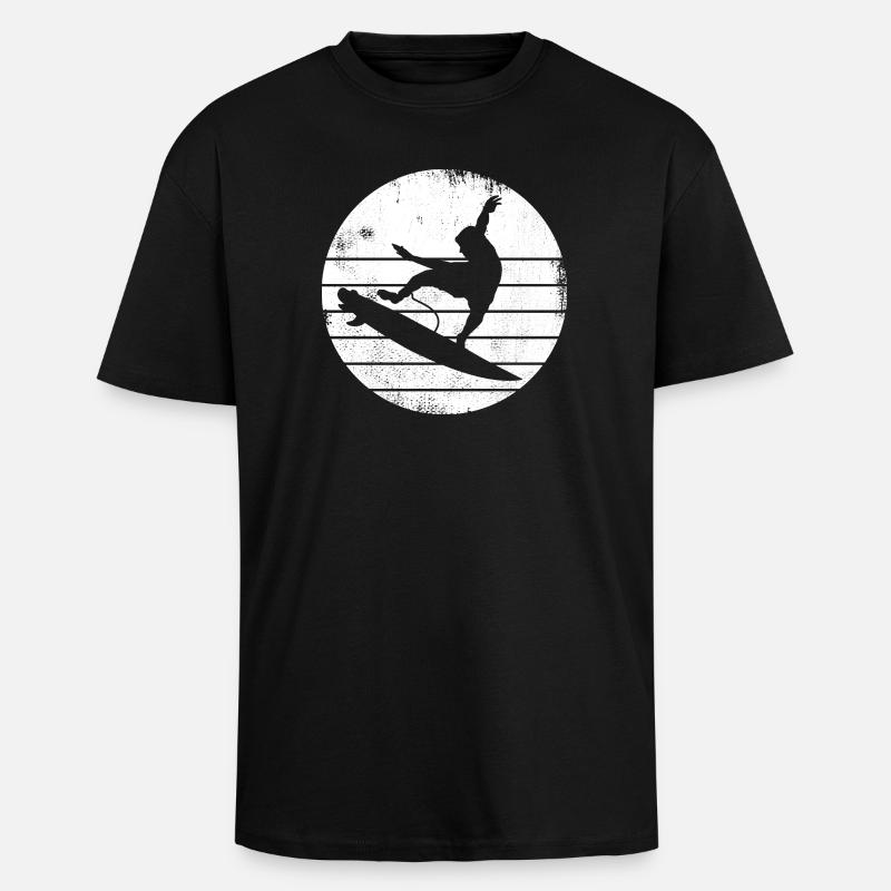 Conception de surfeur - T-shirt unisexe oversize épais - noir