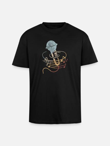 Singer Microphone Karaoke Musician Microphone Singing - Unisex Oversized Heavyweight T-shirt - black