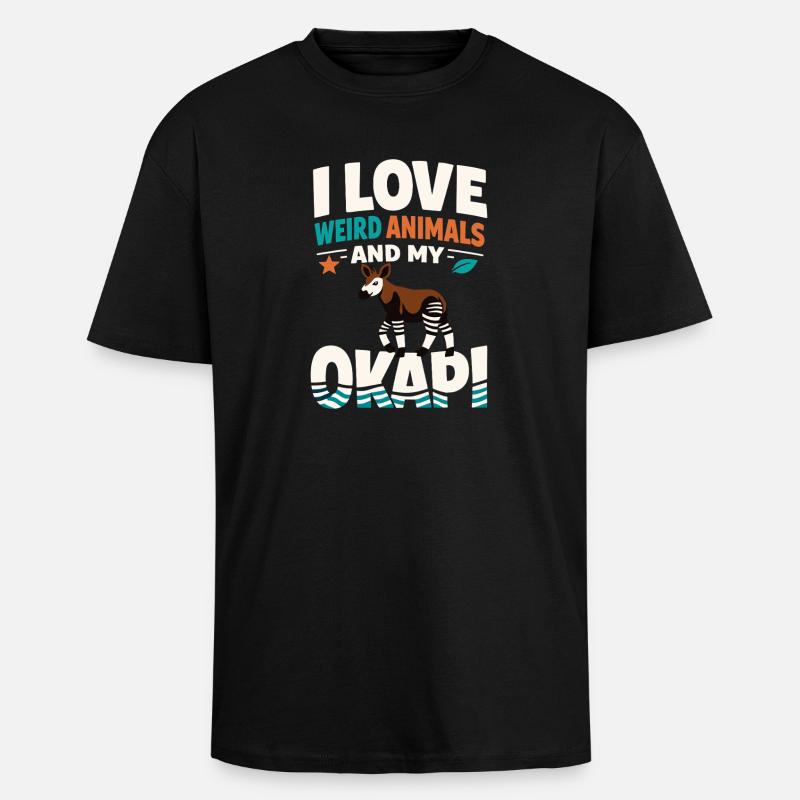 Okapi-liebhaber Okapi-tier Seltene Tierweltliebe - Oversized Heavyweight Unisex T-Shirt - Schwarz
