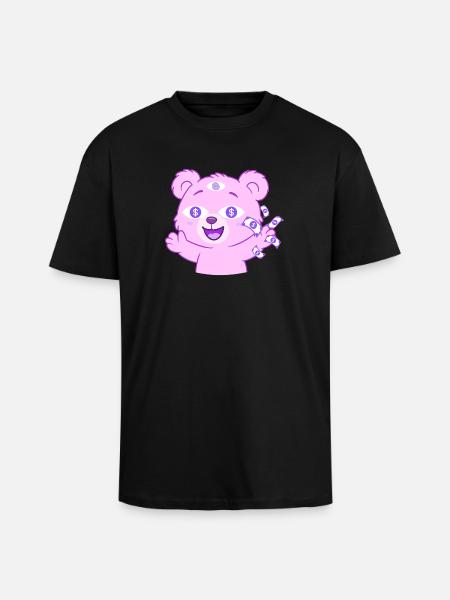 Money Teddy - Unisex Oversized Heavyweight T-shirt - black