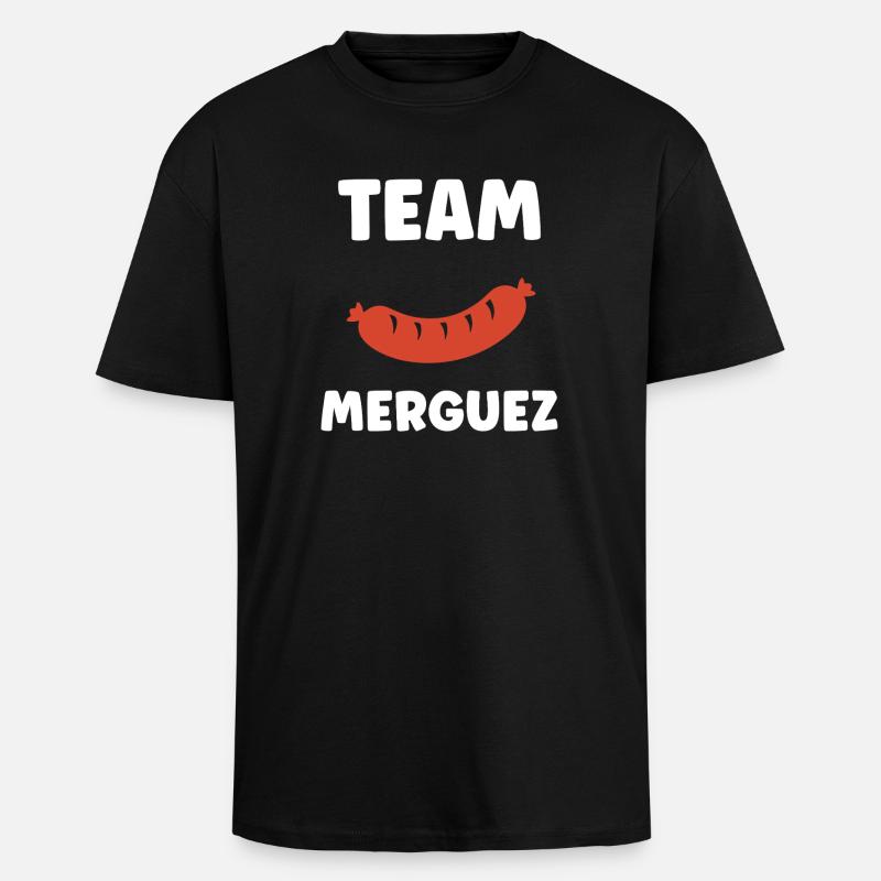 Team Merguez Grafik - Oversized Heavyweight Unisex T-Shirt - Schwarz