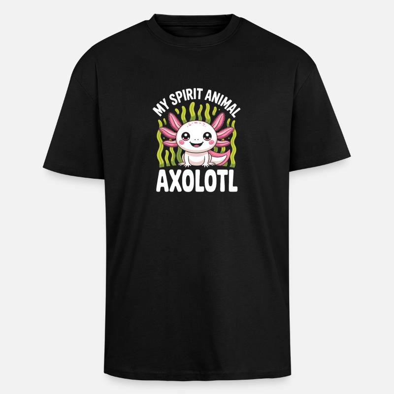 Mein Geisttier-Axolotl - Oversized Heavyweight Unisex T-Shirt - Schwarz