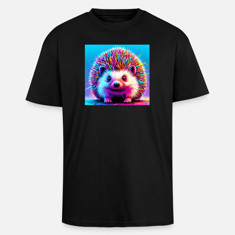 hérisson - T-shirt unisexe oversize épais - noir