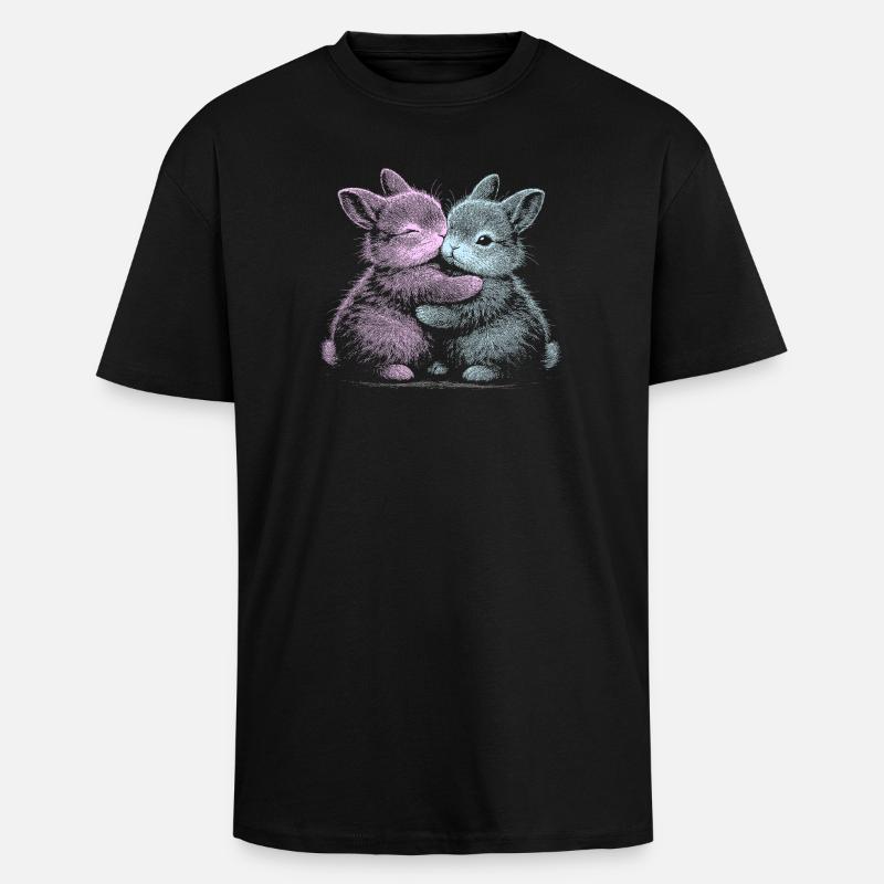 Lapin pygmée - T-shirt unisexe oversize épais - noir
