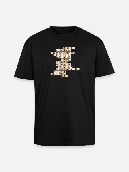 Kreuzworträtsel Dänemark - Oversized Heavyweight Unisex T-Shirt - Schwarz